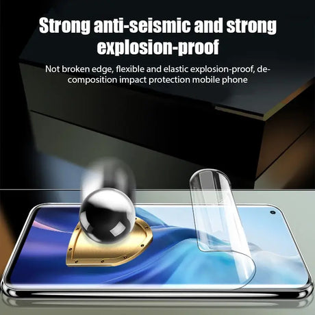 a smartphone with a glass screen protector on it