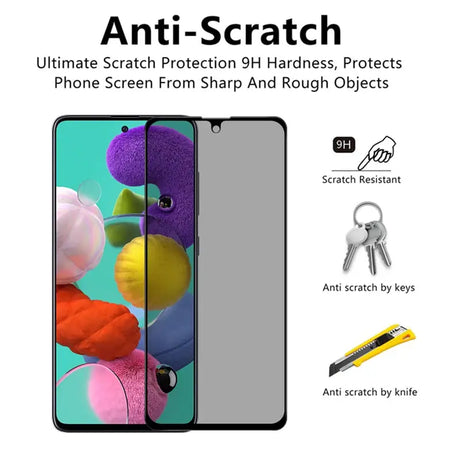 an image of a samsung s9 screen protector with various items