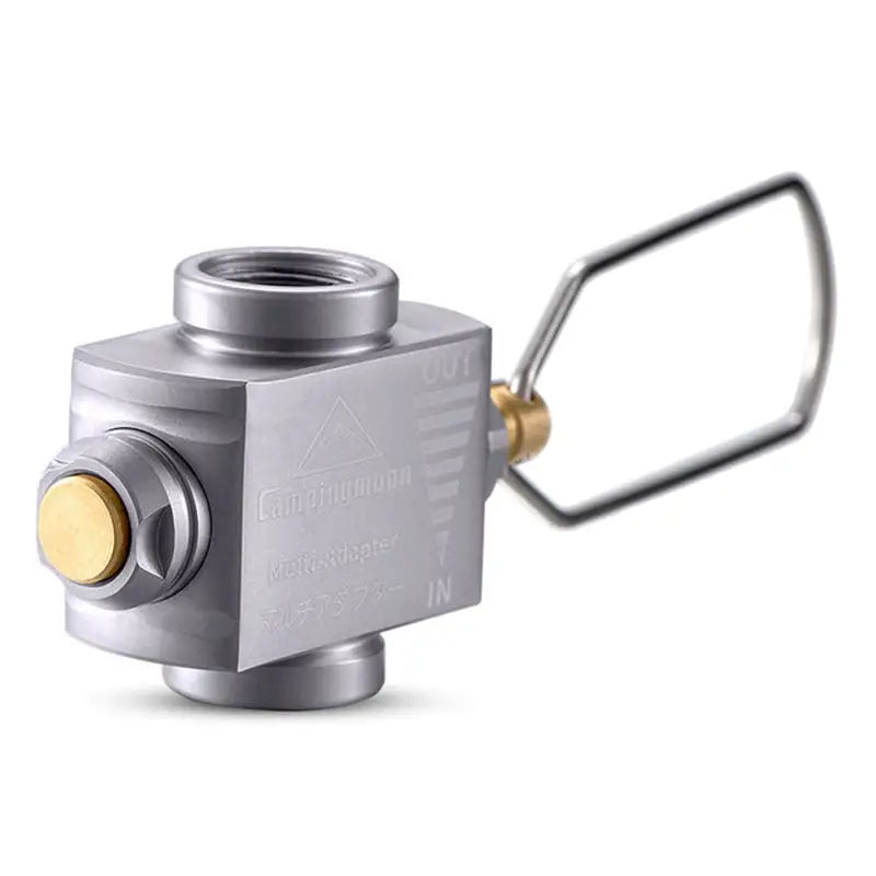 a stainless steel ball valve with a brass fitting