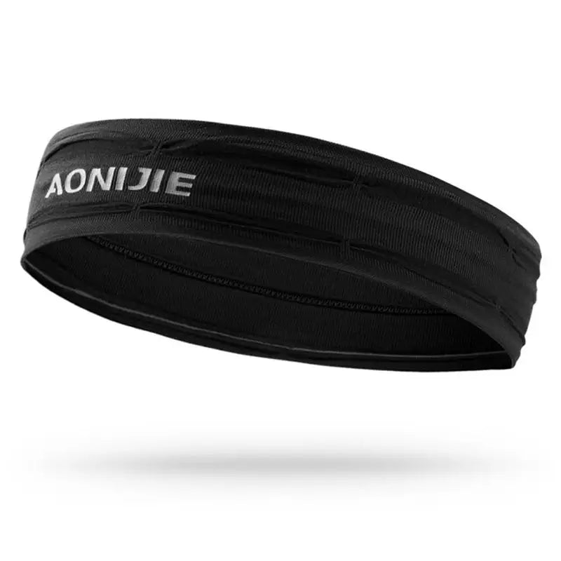 a black headband with the word on it