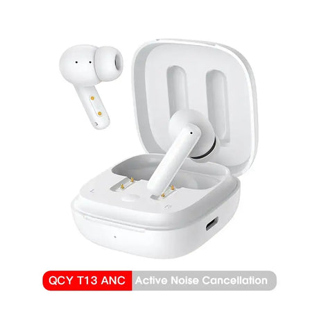 The apple airpods is shown in white