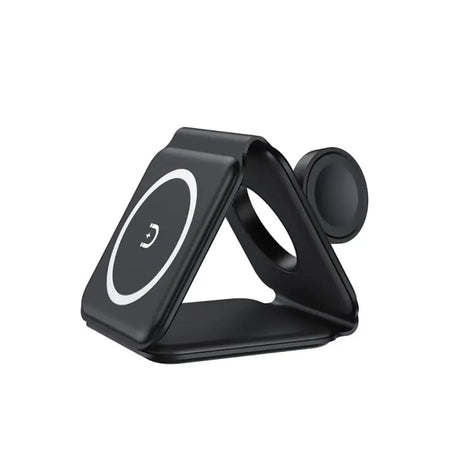 the apple watch stand is shown with a black base