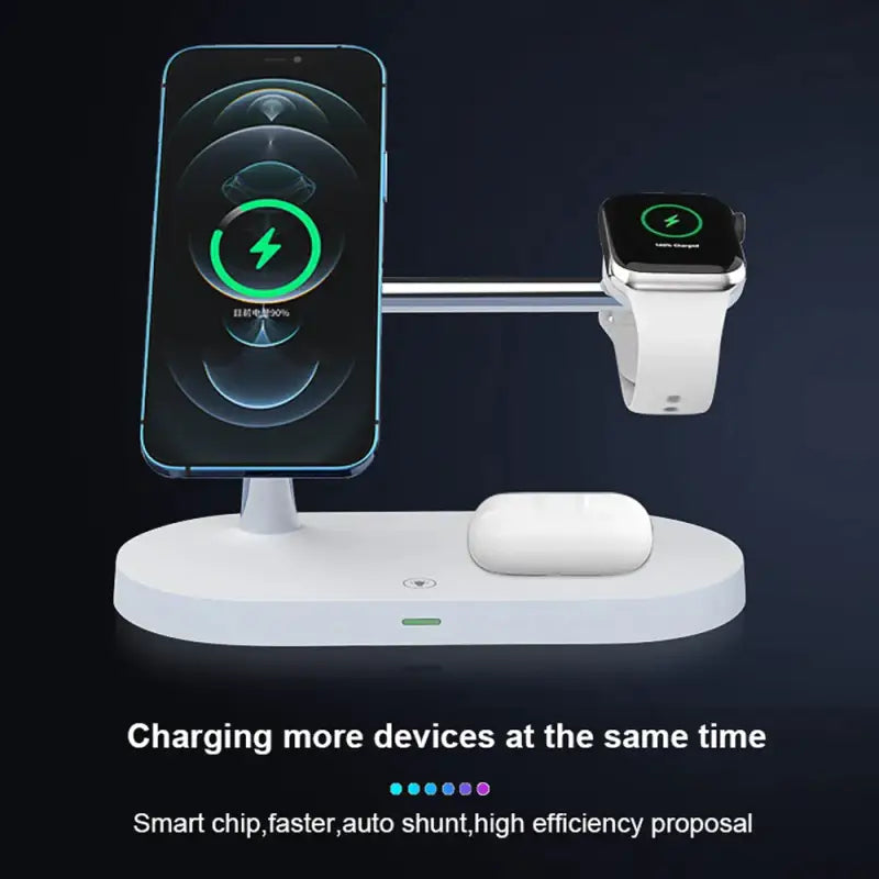 an apple watch charging station with a charging device