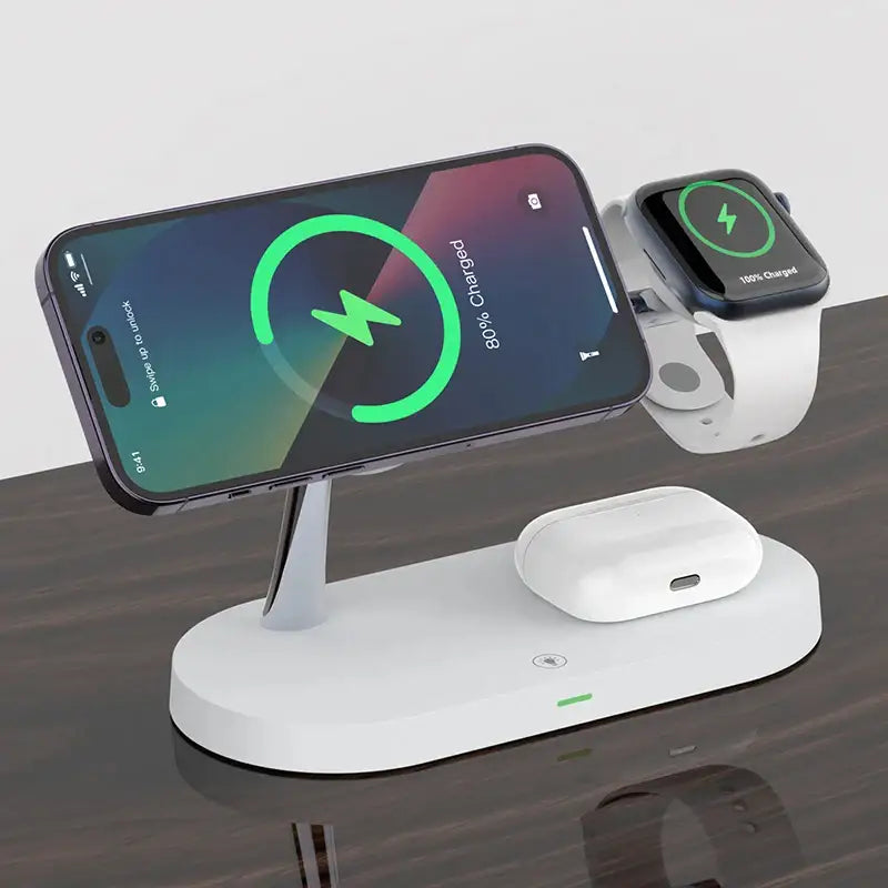 an apple watch charging station on a table