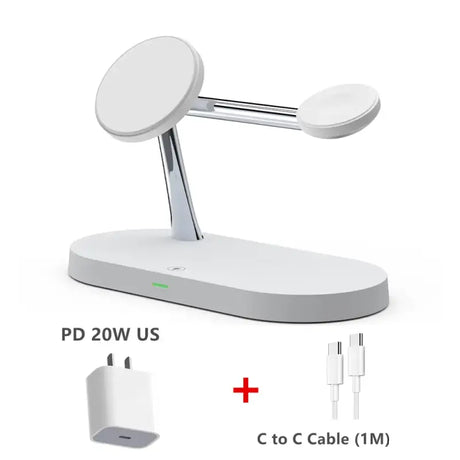 The apple watch charging station with a usb cable and a usb cable