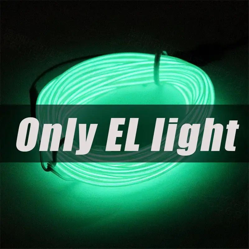 a close up of a green light with the words only el light