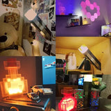 arafed image of a room with a teddy bear and a lamp