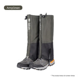 a pair of hiking gaiters with a black and grey color