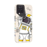 a phone case with an astronaut cartoon character
