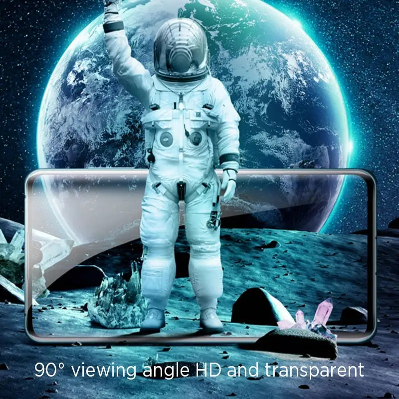 an astronaut standing on the moon with a phone in his hand