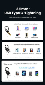 Audio adapter compatibility guide.