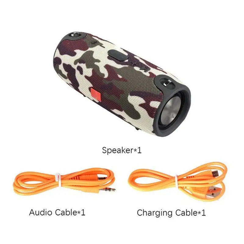 a speaker with a cord attached to it