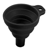 a black plastic funnel with a handle