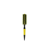 a yellow brush with a black handle