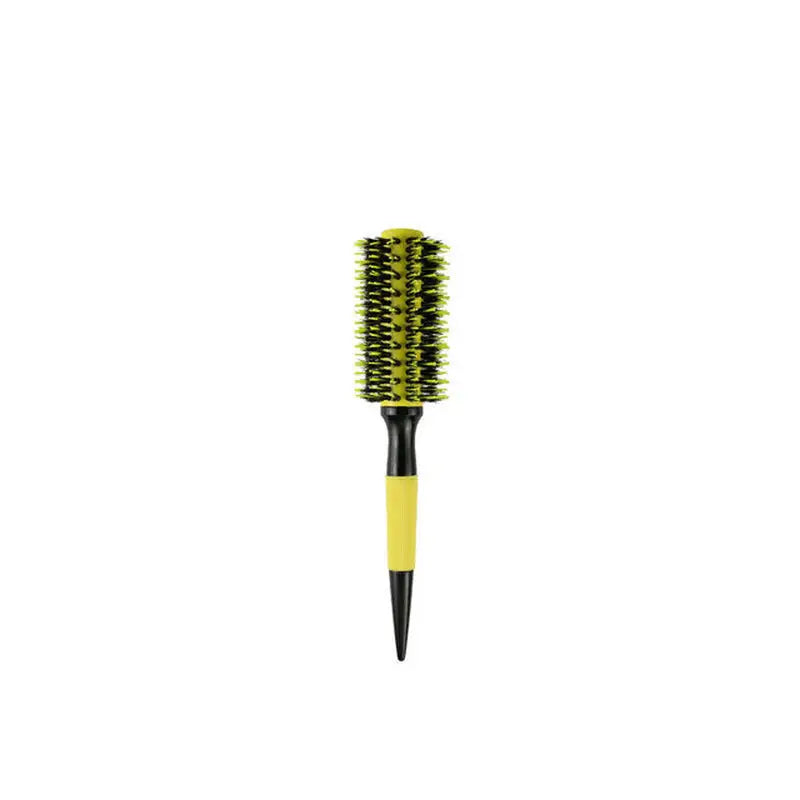 the brush brush is a yellow and black brush with a black handle