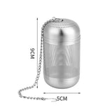 a stainless steel trash can with chain