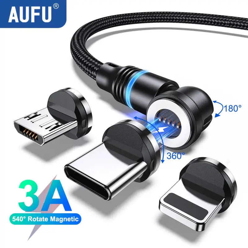 aufu 3 in 1 magnetic charging cable for iphone samsung and more