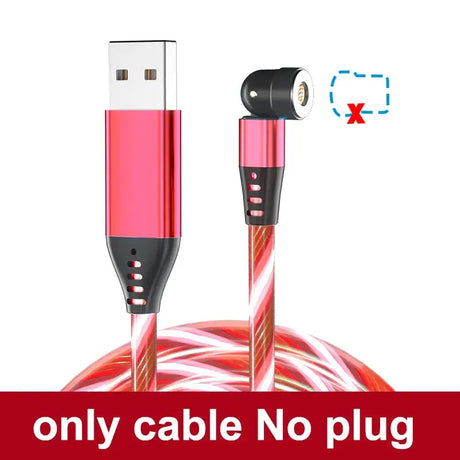 a pink cable with the words,’only no plug ’