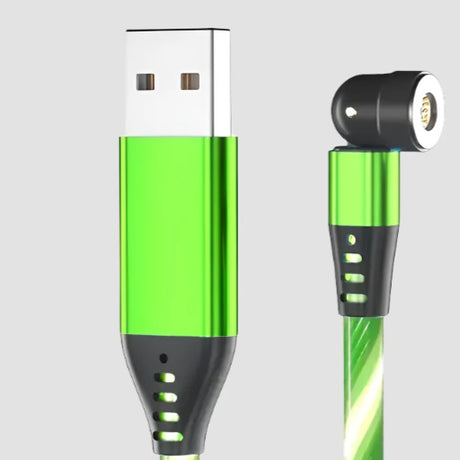 a close up of a green cable with a type c plug