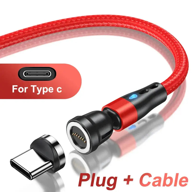 a red cable with a usb plug attached to it