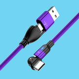 a purple usb cable with a white background