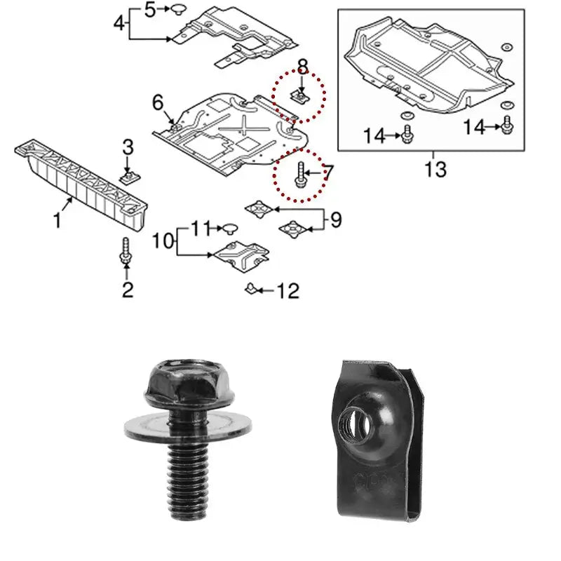 a picture of the front end of a car with the screw and screw