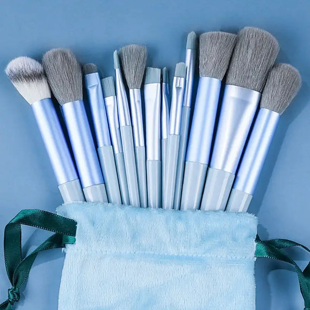 a bag full of makeup brushes