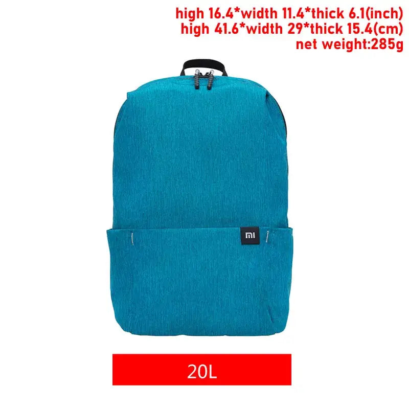 a backpack with a blue backpack on it