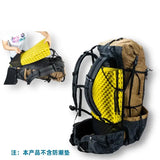 a backpack with a yellow and black pattern