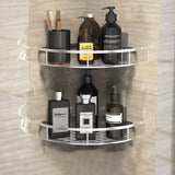 a bathroom shelf with a lot of products on it