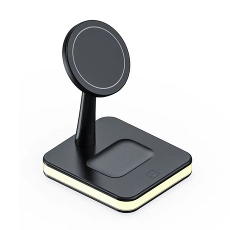 a close up of a cell phone holder on a white surface