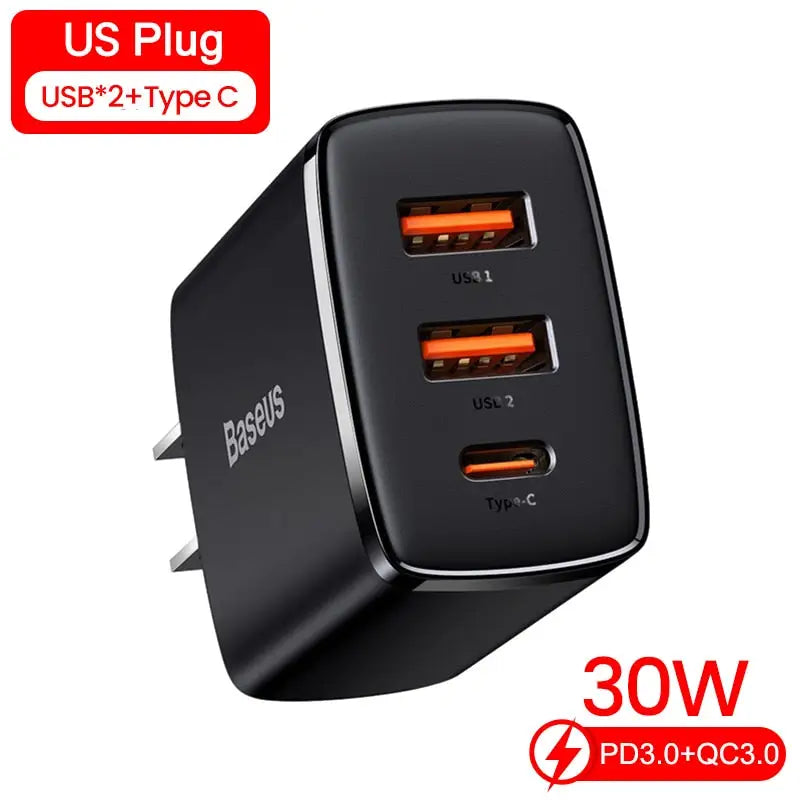 baseus usb 3 port usb charger