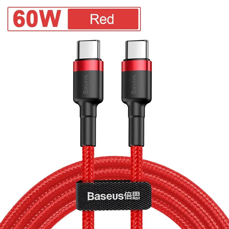 baseus usb cable with red braid