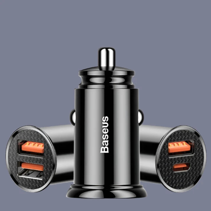 baseus 5a / 30w dual usb car charger with dual usb port