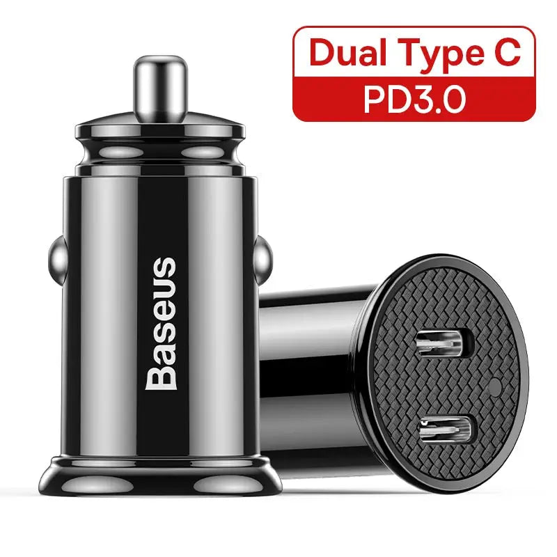baseus dual type c pd3 0 car charger with dual usb port