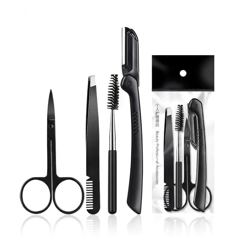 a black hairdre with a comb and scissors