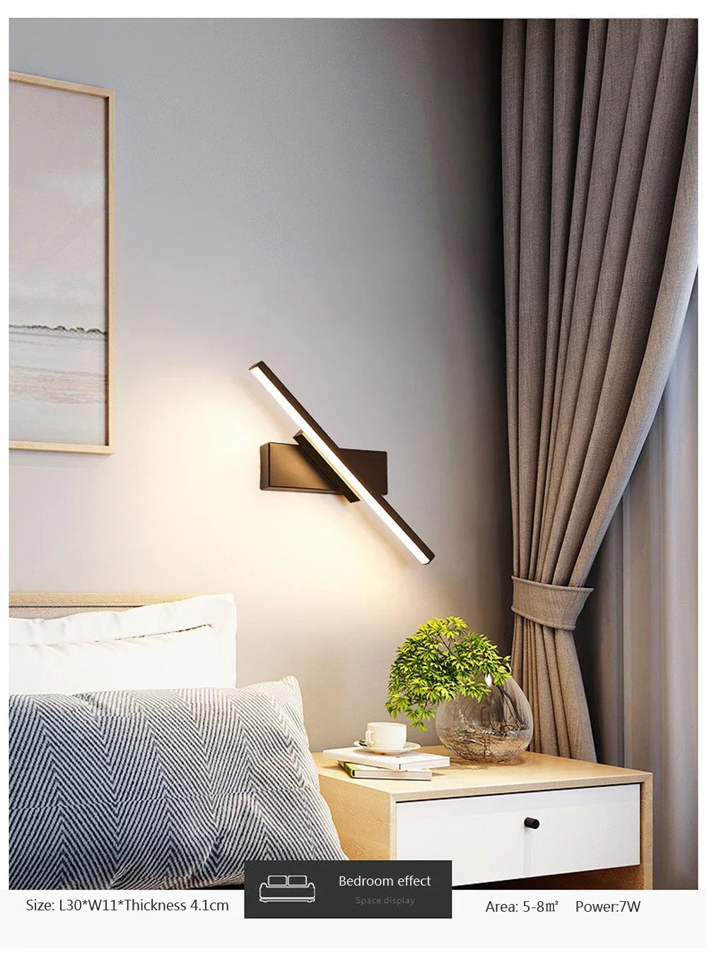 a bed with a lamp on top of it