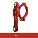 a red bicycle stem with a white background