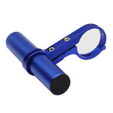 a blue telescope with a white lens