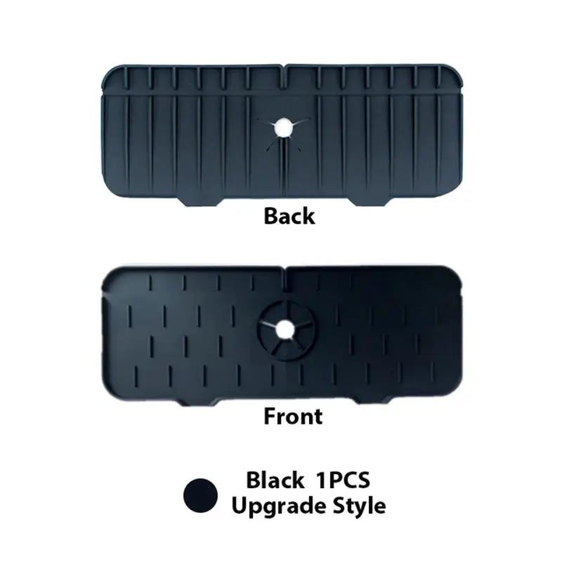 the front and back of the black plastic case