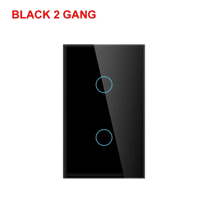 black 2 gangs smart light switch