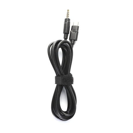 Black audio cable with USB-C and 3.5mm jack connectors.