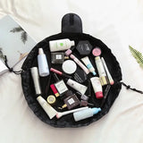 a black bag filled with cosmetics and cosmetics products