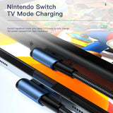 A black and blue pen with a black and orange pen on top