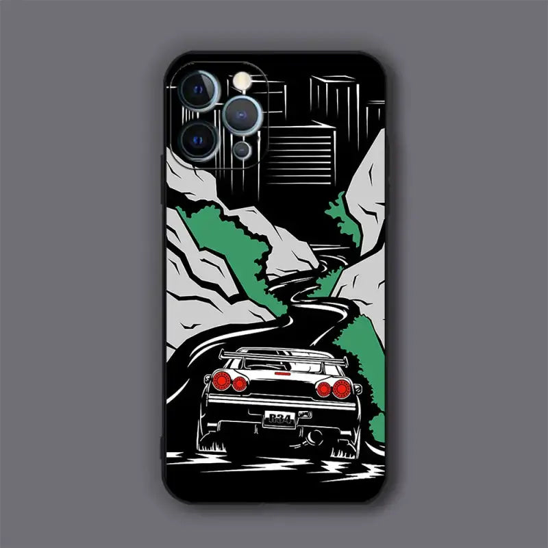 the back of a black bmw phone case