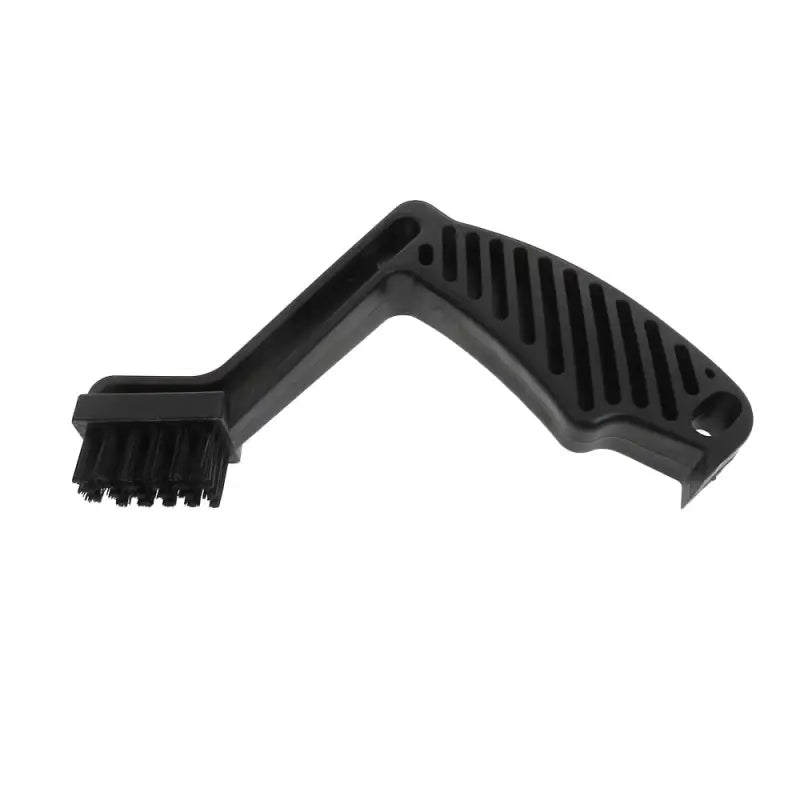 a black plastic brush with a white background