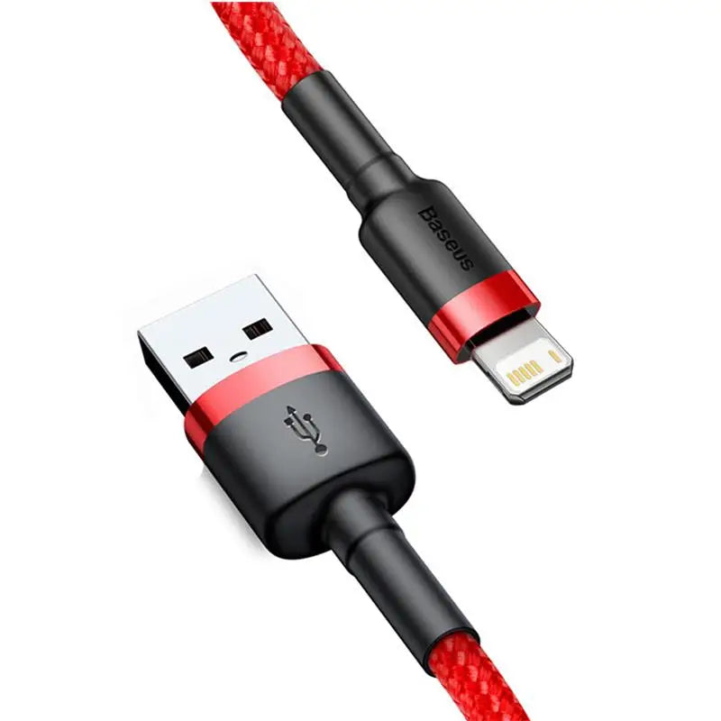a red and black usb cable
