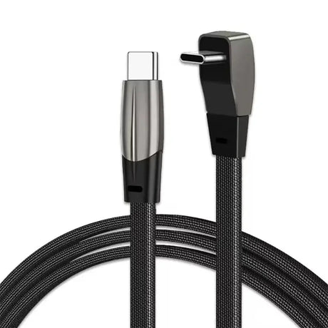 a black cable with a silver connector