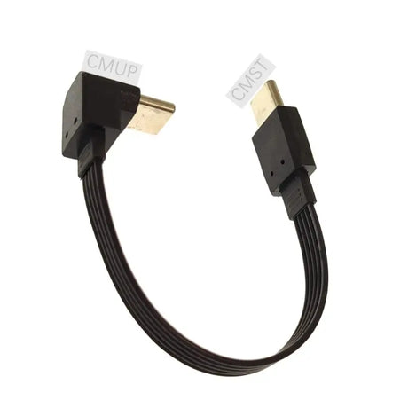 a black usb cable with a white and black connector