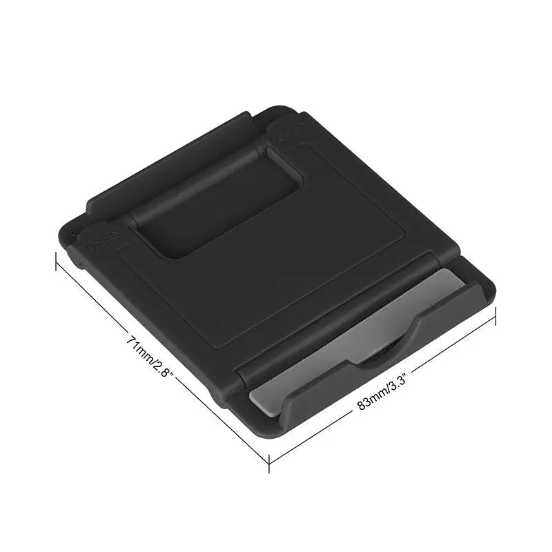 a black plastic card holder with a white background